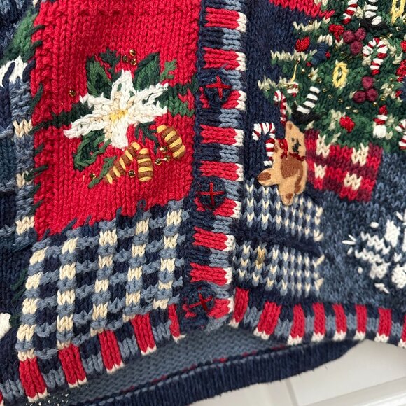 Vintage 90s Heirloom Collectibles Ugly Christmas Sweater Women's Size Large - Picture 7 of 16